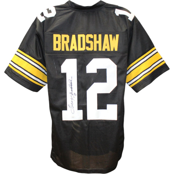 Terry Bradshaw Autographed/Signed Pro Style Black size XL Jersey JSA 50296