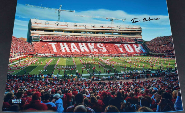 TOM OSBORNE AUTOGRAPHED NEBRASKA CORNHUSKERS 16x20 PHOTO COA