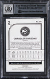 Hawks Chandler Parsons Signed 2019 Hoops #94 Card Auto Graded 10! BAS Slabbed