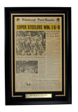 Pittsburgh Post Newspaper 1975 Steelers Super Bowl IX Champs Framed 165886