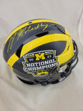 JJ MCCARTHY FULL NAME SIGNED MICHIGAN WOLVERINES NC LOGO SPEEDFLEX HELMET BAS QR