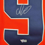 Framed Autographed/Signed Connor McDavid 35x39 Oilers Orange Jersey Fanatics COA