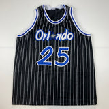Autographed/Signed Nick Anderson Orlando Black Pinstripe Jersey PSA/DNA COA