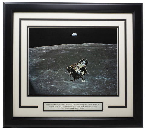 Lunar Module with Armstrong and Aldrin Framed 11x14 NASA Photo