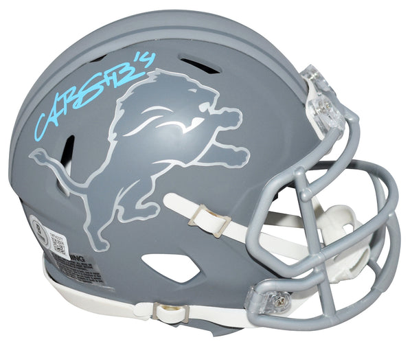 AMON-RA ST BROWN AUTOGRAPHED DETROIT LIONS SLATE SPEED MINI HELMET BECKETT