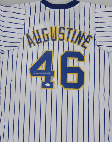 Brewers 82 AL Champ JERRY AUGUSTINE Signed Custom Replica RETRO Jersey AUTO JSA