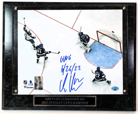 Artturi Lehkonen Autographed/Inscribed "GWG 6/26/22"8X10 Photo Plaque JSA COA