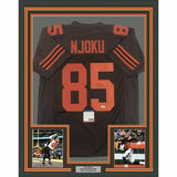 FRAMED Autographed/Signed DAVID NJOKU 33x42 Cleveland Color Rush Jersey PSA COA