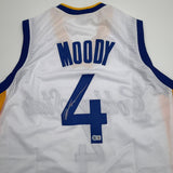 Autographed/Signed Moses Moody Golden State White Jersey Beckett BAS COA