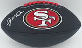 Joe Montana Autographed 49ers Black Logo Football Beckett Witness #WA82195