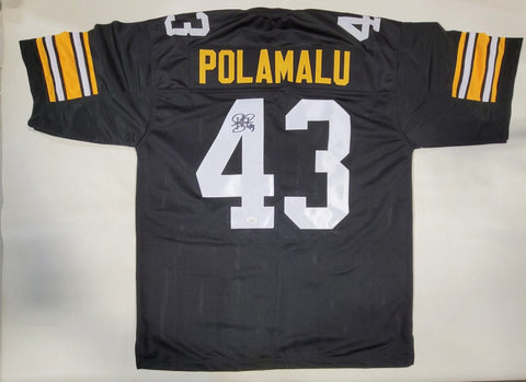 TROY POLAMALU SIGNED AUTOGRAPHED CUSTOM XL PRO STYLE JERSEY JSA HOLOGRAM