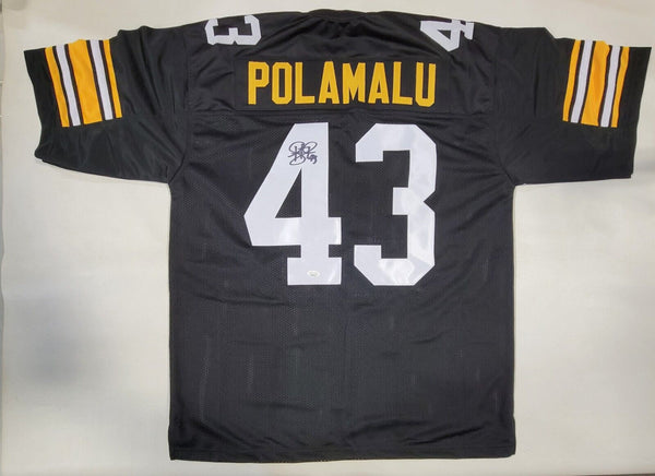 TROY POLAMALU SIGNED AUTOGRAPHED CUSTOM XL PRO STYLE JERSEY JSA HOLOGRAM