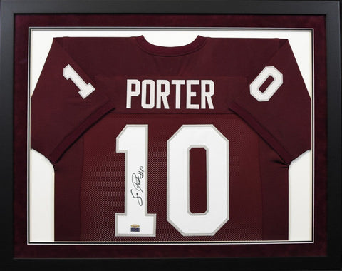 SEAN PORTER SIGNED TEXAS A&M AGGIES #10 MAROON FRAMED JERSEY TRISTAR