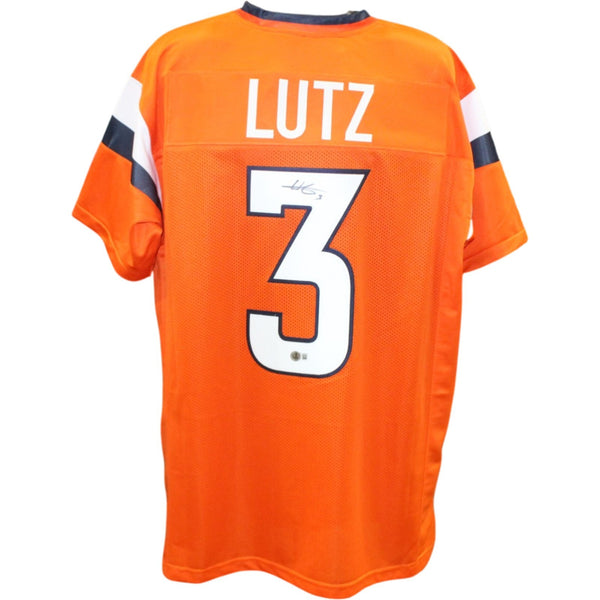 Wil Lutz Autographed Pro Style Sz XL Orange Jersey Beckett Witness 55158