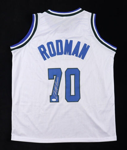 Dennis Rodman Signed Mavericks Jersey (Beckett) Finished NBA Career with Dallas