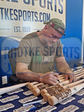 Devon and Auden Larratt Signed Custom Engraved Blonde Bat