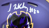 Isaiah Likely Autographed Baltimore Ravens ALT 24 Speed Mini Helmet - Beckett W