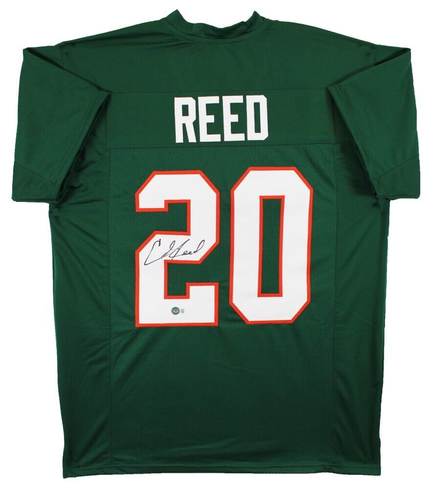 Ed Reed Signed Cleat Ed Reed Signed Miami Hurricane Jersey (Beckett) Baltimore Ravens 9xPro ...