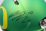 Bo Nix Autographed Candy Apple Green Oregon Ducks Pro Speed Helmet Beckett COA