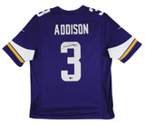 Vikings Jordan Addison Authentic Signed Purple Nike Limited Jersey BAS Witnessed