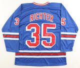 Mike Richter Signed N.Y. Rangers Jersey (Beckett) 1994 Stanley Cup Champ/ Goalie