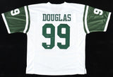 Hugh Douglas Signed New York Jets Jersey Inscribed DROY 95 (JSA COA) Pro Bowl DE