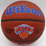 Patrick Ewing Autographed Composite Leather Knicks Basketball (Smudged) Beckett