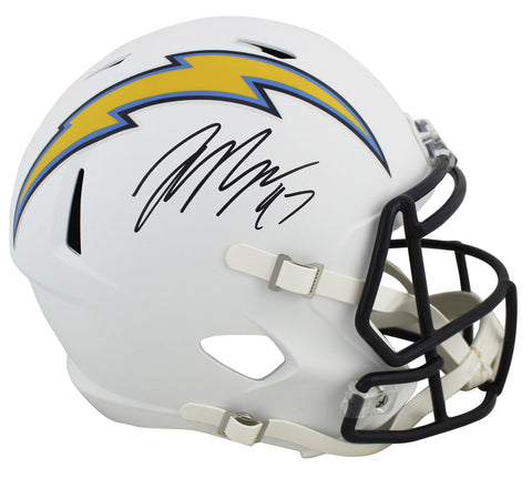 Chargers Joey Bosa Signed Flat White Full Size Speed Rep Helmet BAS Witnessed