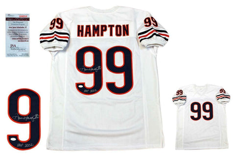 Dan Hampton Autographed SIGNED Custom Jersey - JSA Witnessed w/ HOF - White