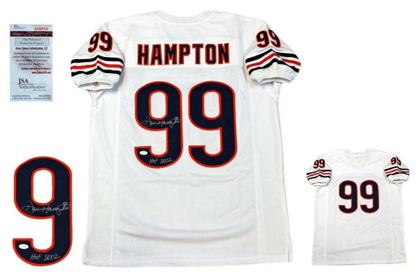 Dan Hampton Autographed SIGNED Custom Jersey - JSA Witnessed w/ HOF - White