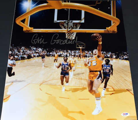 GAIL GOODRICH AUTOGRAPHED LOS ANGELES LAKERS 16x20 PHOTO PSA/DNA
