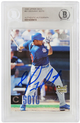 Geovany Soto Autographed Cubs 2006 Upper Deck Rookie Card #91 -(Beckett)
