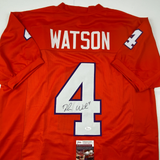 Autographed/Signed Deshaun Watson Clemson Orange College Jersey JSA COA