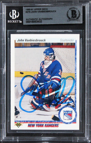 Rangers John Vanbiesbrouck Authentic Signed 1990 Upper Deck #279 Card BAS Slab