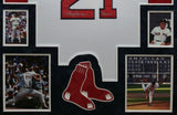 FRAMED SUEDE ROGER CLEMENS AUTOGRAPHED SIGNED BOSTON RED SOX JERSEY JSA COA