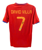 David Villa Signed Spain FC Home Soccer Jersey #7 with Beckett Witness