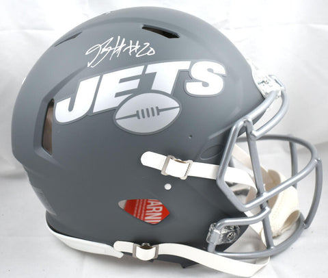 Breece Hall Autographed New York Jets F/S Slate Speed Authentic Helmet- Fanatics