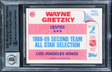 Kings Wayne Gretzky Signed 1989 Topps Sticker Inserts #11 Card Auto 10! BAS Slab