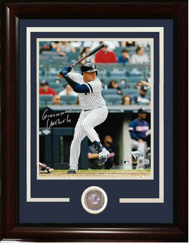 Giovanny Gio Urshela signed 8x10 photo framed Yankees coin auto Fanatics COA