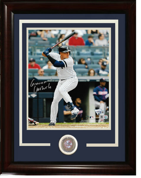 Giovanny Gio Urshela signed 8x10 photo framed Yankees coin auto Fanatics COA