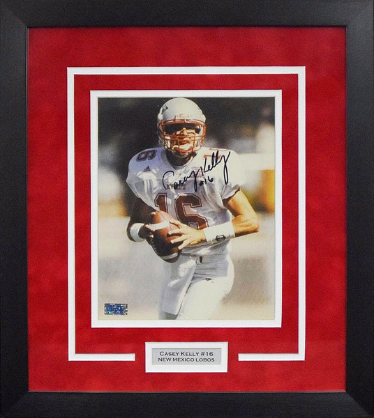 CASEY KELLY AUTOGRAPHED NEW MEXICO LOBOS 8x10 FRAMED PHOTO COA