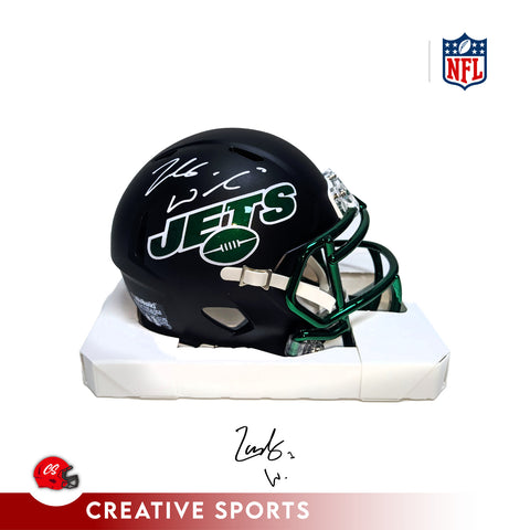 Zach Wilson Autographed New York Jets On-Field Alternate Mini Helmet - Beckett