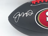 Joe Montana Autographed 49ers Black Logo Football Beckett Witness #WA82197