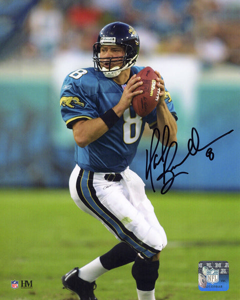 Mark Brunell Signed Jaguars Drop Back With Football Action 8x10 Photo - (SS COA)