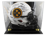 Steelers Greats (12) Signed Lunar Full Size Speed Proline Helmet W/ Case BAS Wit