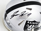 TYREE WILSON AUTOGRAPHED RAIDERS SILVER MINI HELMET BECKETT WITNESS 215908