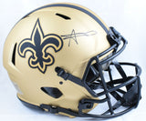 Alvin Kamara Autographed Saints F/S Rave Speed Authentic Helmet - Beckett W Holo