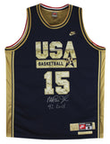 Magic Johnson "92 Gold" Signed Navy & Gold Nike Team USA Jersey BAS W #3W387216