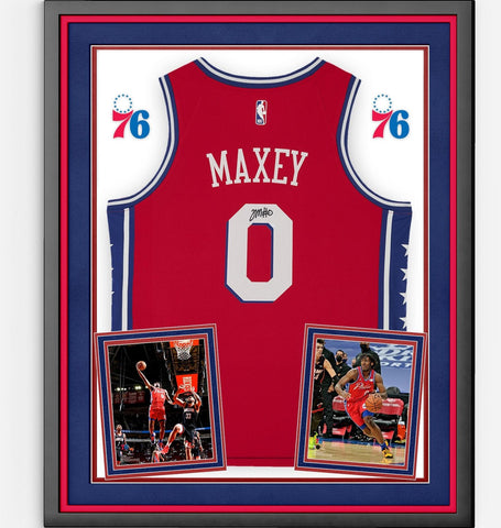 Tyrese Maxey 76ers FRMD Autographed Jordan Brand 2020/21 Red Statement Jersey