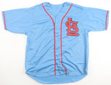 Victor Scott Signed St. Louis Cardinals Powder Blue Throwback Jersey (Beckett)CF